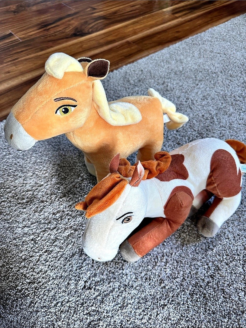 Spirit Plush Horse Toy Set of 2 in Orange & Brown